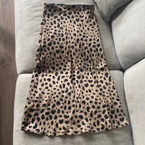 Realisation Leopard Print Silk Skirt - the Naomi